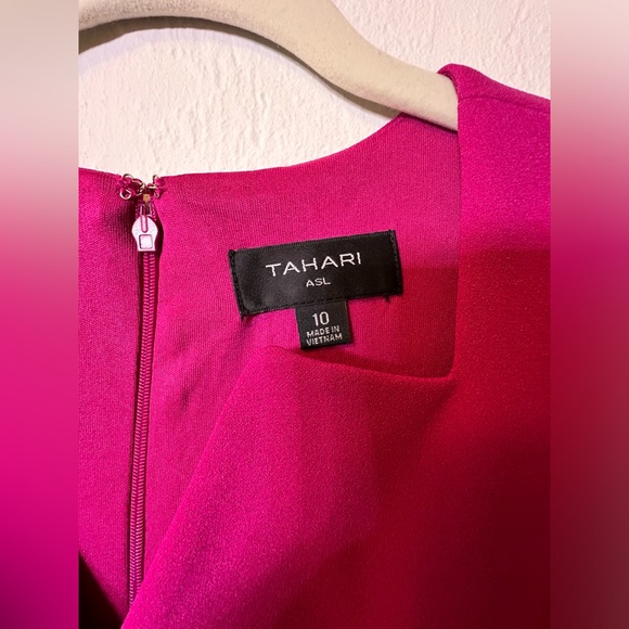 Tahari * Midi Sheath Dress * Size 10 * Color: Wild Berry (Fuchsia) - Picture 4 of 8